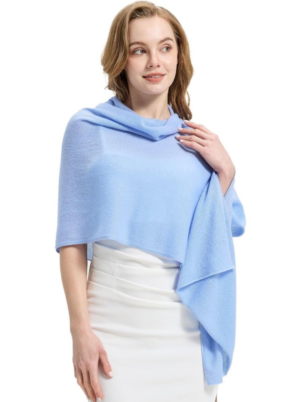 Soft 100% Cashmere Shawl Wrap for Women, Lightweight Travel Scarf, Gift-Ready